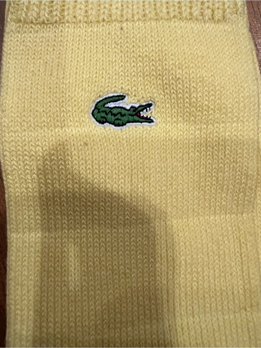 Lacoste Men's Yellow Cotton Crew Socks Size Medium
